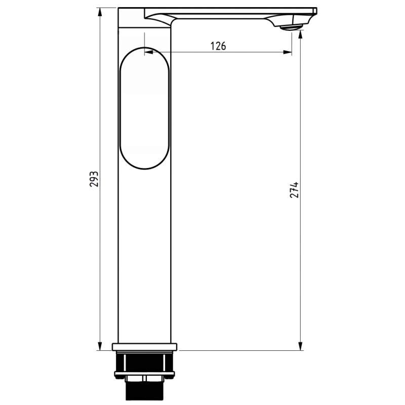 Mexen Milo Hoher Waschtischarmatur mit seitlichem Griff, Chrom - 71315-00
