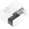 Mexen Orio armoire de salle de bain 90 cm avec lavabo Otis gauche, 1S, 1D, blanc brillant - 91A13-09047-3-BBFF00-W18L00