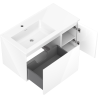 Mexen Orio mueble de baño de 90 cm con lavabo Otis izquierdo, 1S, 1D, blanco brillo - 91A13-09047-3-BBFF00-W18L00