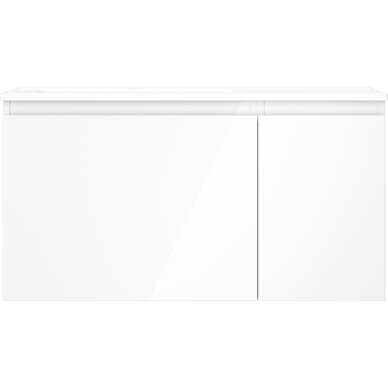 Mexen Orio badkamerkast 90 cm met wastafel Otis links, 1S, 1D, wit hoogglans - 91A13-09047-3-BBFF00-W18L00
