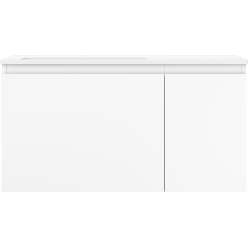 Mexen Orio armoire de salle de bain 90 cm avec lavabo Otis gauche, 1S, 1D, blanc mat - 91A13-09047-3-BBFF01-W18L01