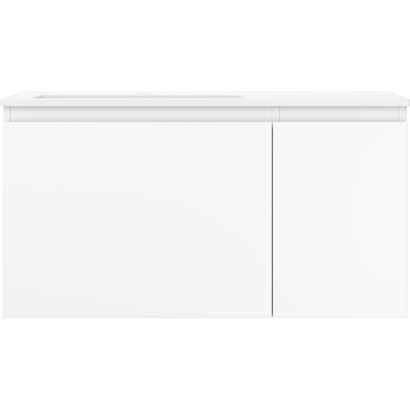 Mexen Orio mueble de baño de 90 cm con lavabo Otis izquierdo, 1S, 1D, blanco mate - 91A13-09047-3-BBFF01-W18L01