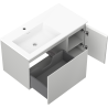 Mexen Orio meuble de salle de bain 90 cm avec lavabo Otis gauche, 1S, 1D, gris mat/blanc mat - 91A13-09047-3-BBFF62-W18L01