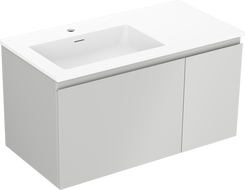 Mexen Orio mobile da bagno 90 cm con lavabo Otis sinistro, 1S, 1D, grigio opaco/bianco opaco - 91A13-09047-3-BBFF62-W18L01