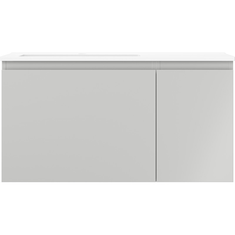 Mexen Orio meuble de salle de bain 90 cm avec lavabo Otis gauche, 1T, 1P, gris mat/blanc mat - 91A13-09047-3-BBFF62-W18L01