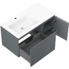 Mexen Orio bathroom cabinet 90 cm with left Otis sink, 1S, 1D, graphite matte/white matte - 91A13-09047-3-BBFF66-W18L01