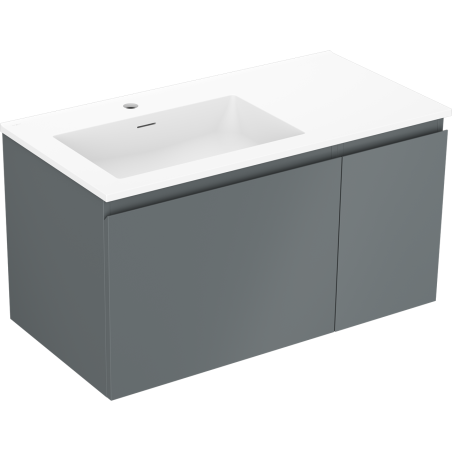 Mexen Orio szafka łazienkowa 90 cm z umywalką Otis lewą, 1S, 1D, grafit mat/biała mat - 91A13-09047-3-BBFF66-W18L01