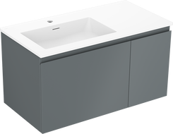 Mexen Orio mobile bagno 90 cm con lavabo Otis sinistro, 1S, 1D, grafite opaco/bianco opaco - 91A13-09047-3-BBFF66-W18L01