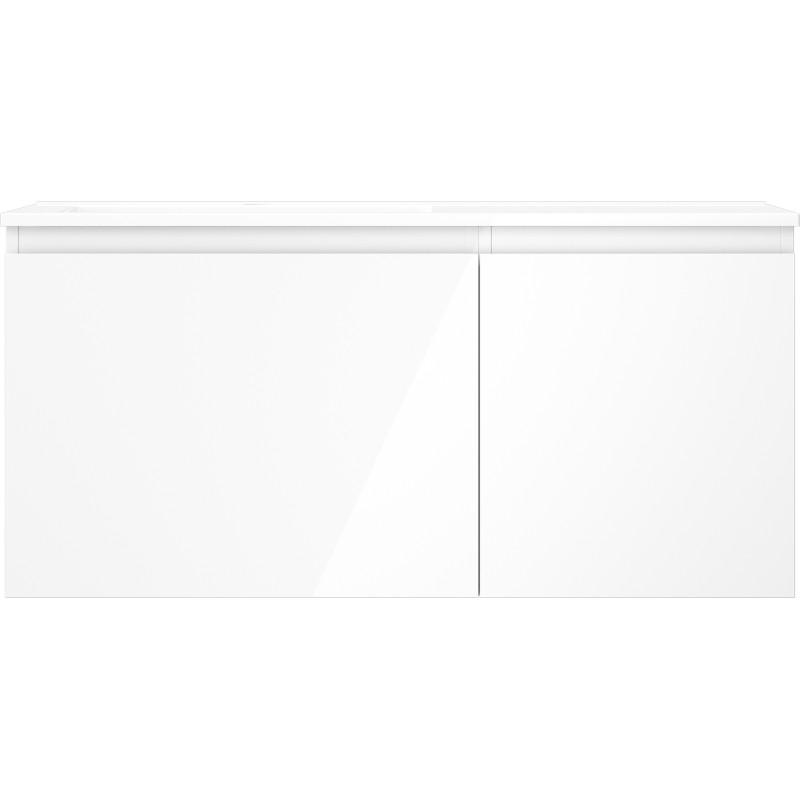 Mexen Orio meuble de salle de bain 100 cm avec lavabo Otis gauche, 1S, 1D, blanc brillant - 91A13-10047-3-BBFF00-W18L00