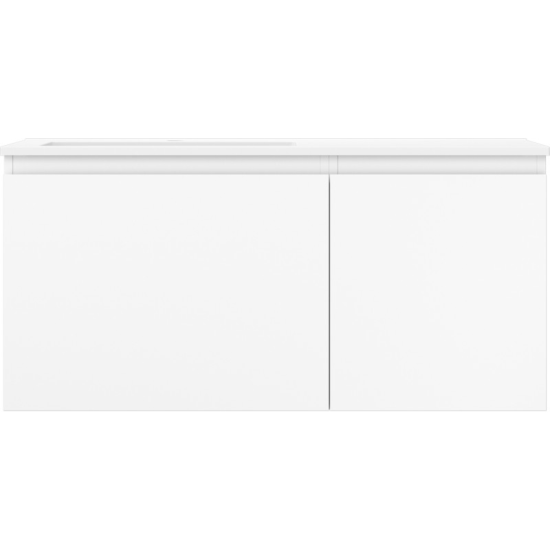 Mexen Orio Badezimmerschrank 100 cm mit Waschbecken Otis links, 1S, 1D, weiß matt - 91A13-10047-3-BBFF01-W18L01