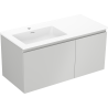 Mexen Orio armario de baño de 100 cm con lavabo Otis izquierdo, 1S, 1D, gris mate/blanco mate - 91A13-10047-3-BBFF62-W18L01