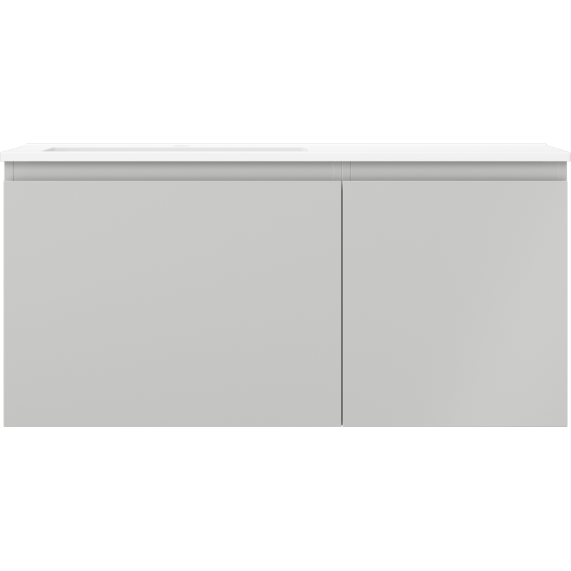 Mexen Orio bathroom cabinet 100 cm with Otis left sink, 1S, 1D, gray matte/white matte - 91A13-10047-3-BBFF62-W18L01