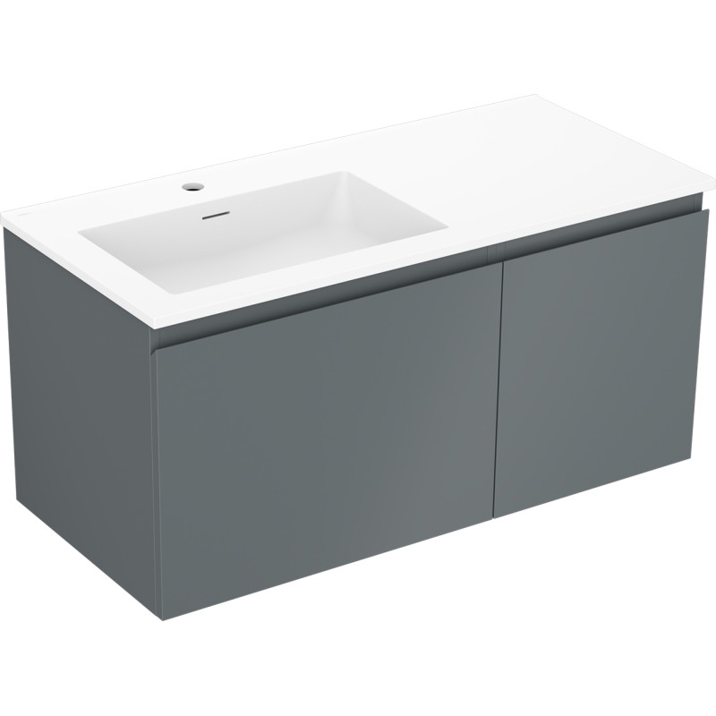 Mexen Orio mobiletto da bagno 100 cm con lavabo Otis a sinistra, 1S, 1D, grafite opaco/bianco opaco