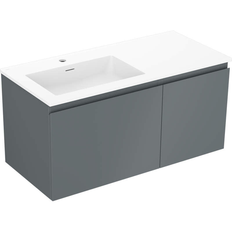 Mexen Orio szafka łazienkowa 100 cm z umywalką Otis lewą, 1S, 1D, grafit mat/biała mat - 91A13-10047-3-BBFF66-W18L01