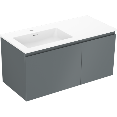 Mexen Orio szafka łazienkowa 100 cm z umywalką Otis lewą, 1S, 1D, grafit mat/biała mat - 91A13-10047-3-BBFF66-W18L01