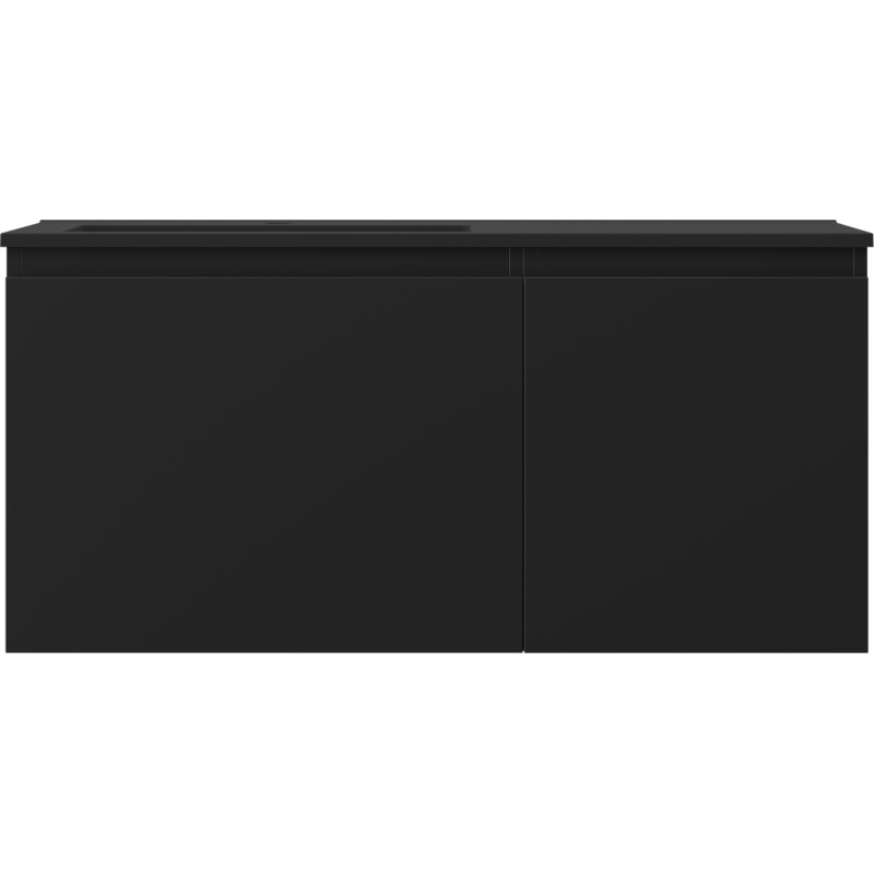 Mexen Orio badkamerkast 100 cm met Otis linker wastafel, 1S, 1D, zwart mat - 91A13-10047-3-BBFF71-W18L71