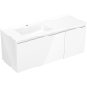 Mexen Orio badkamerkast 120 cm met Otis wastafel links, 1S, 1D, wit glans - 91A13-12047-3-BBFF00-W18L00
