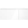 Mexen Orio Badezimmerschrank 120 cm mit Waschbecken Otis links, 1S, 1D, weiß glänzend - 91A13-12047-3-BBFF00-W18L00
