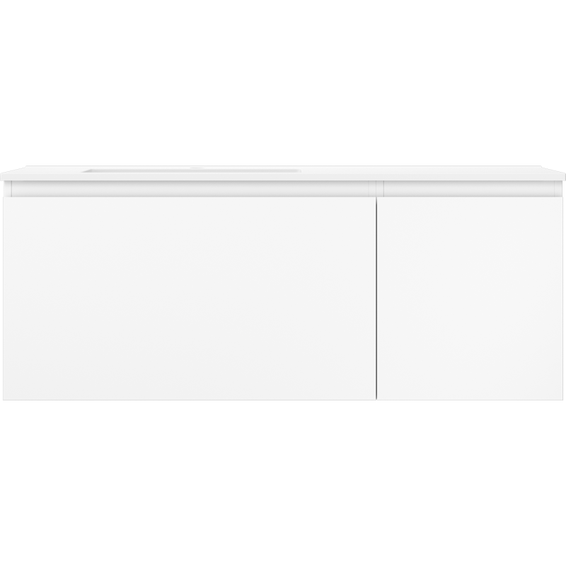 Mexen Orio Badezimmerschrank 120 cm mit linker Otis-Waschtisch, 1S, 1D, weiß matt - 91A13-12047-3-BBFF01-W18L01