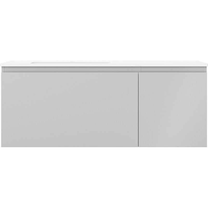 Mexen Orio Badezimmerschrank 120 cm mit Waschbecken Otis links, 1S, 1D, grau matt/weiß matt - 91A13-12047-3-BBFF62-W18L01
