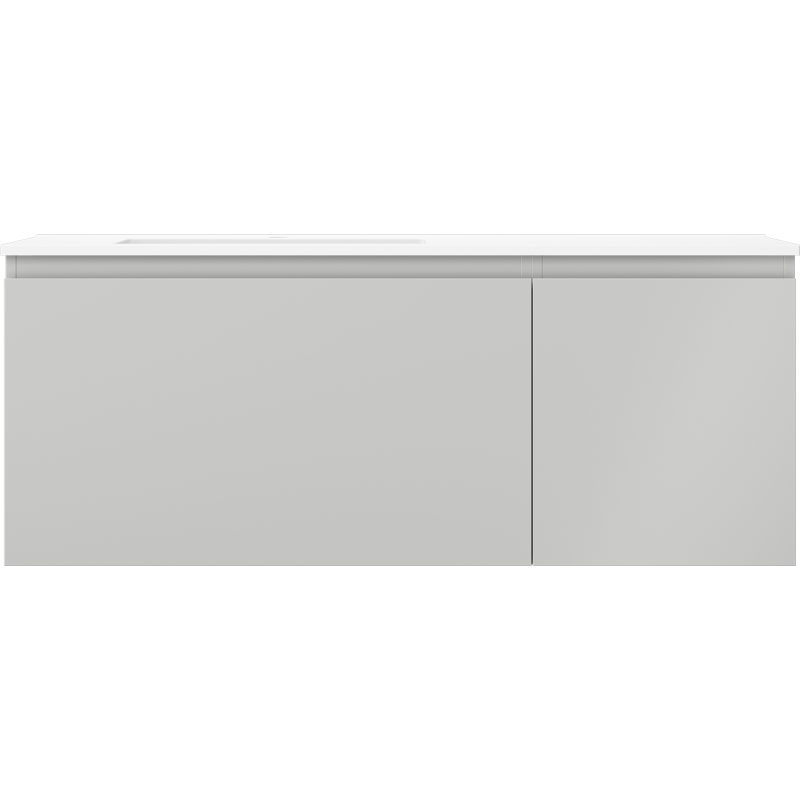 Mexen Orio mobile da bagno 120 cm con lavabo Otis sinistro, 1S, 1D, grigio opaco/bianco opaco - 91A13-12047-3-BBFF62-W18L01