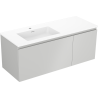 Mexen Orio Badezimmerschrank 120 cm mit Otis Waschbecken links, 1S, 1D, grau matt/weiß matt - 91A13-12047-3-BBFF62-W18L01
