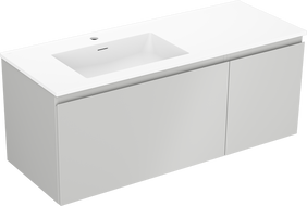 Mexen Orio Buedzëmmer Schränkchen 120 cm mat Lavabo Otis lénks, 1S, 1D, gro mat/bäi mat - 91A13-12047-3-BBFF62-W18L01