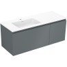 Mexen Orio 120 cm bathroom cabinet with Otis left sink, 1S, 1D, matte graphite/white matte - 91A13-12047-3-BBFF66-W18L01