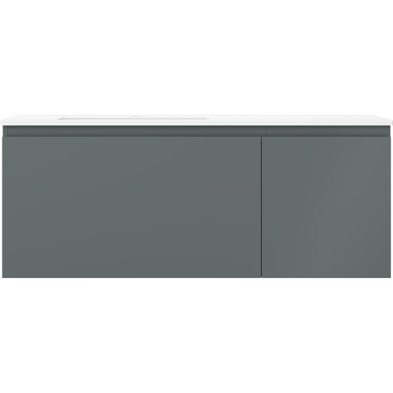 Mexen Orio szafka łazienkowa 120 cm z umywalką Otis lewą, 1S, 1D, grafit mat/biała mat - 91A13-12047-3-BBFF66-W18L01