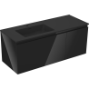 Mexen Orio 120 cm Bathroom Cabinet with Otis Left Sink, 1 Drawer, 1 Door, Black Gloss/Black Matte - 91A13-12047-3-BBFF70-W18L71
