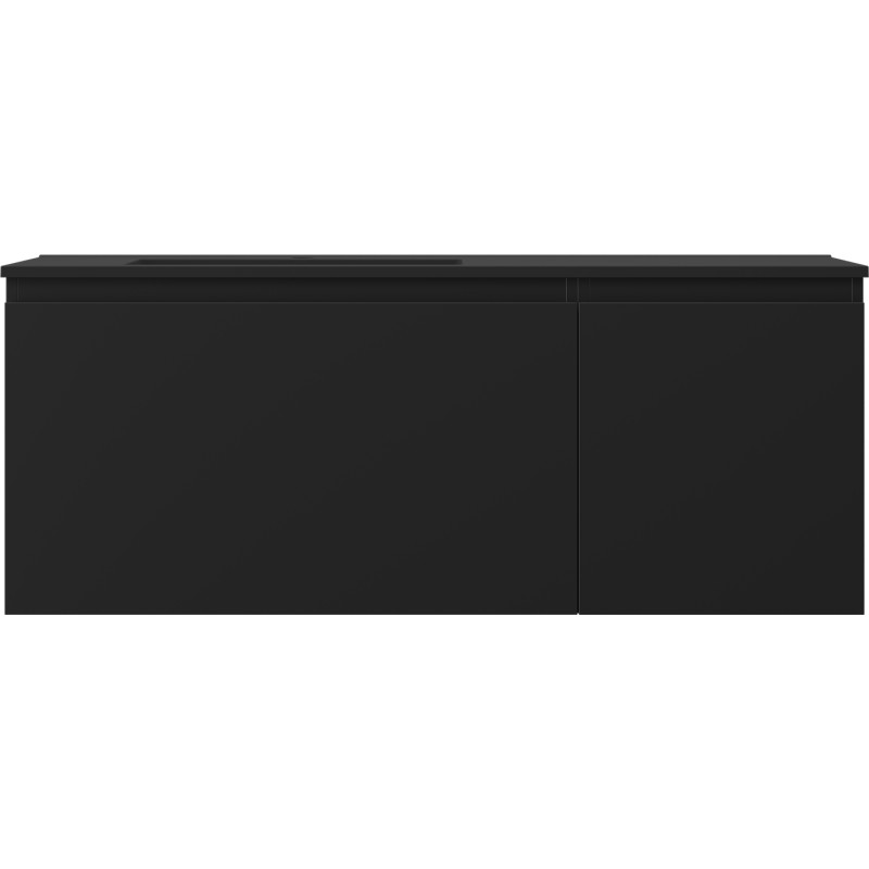 Mexen Orio Badezimmerschrank 120 cm mit Waschbecken Otis links, 1S, 1T, schwarz matt - 91A13-12047-3-BBFF71-W18L71
