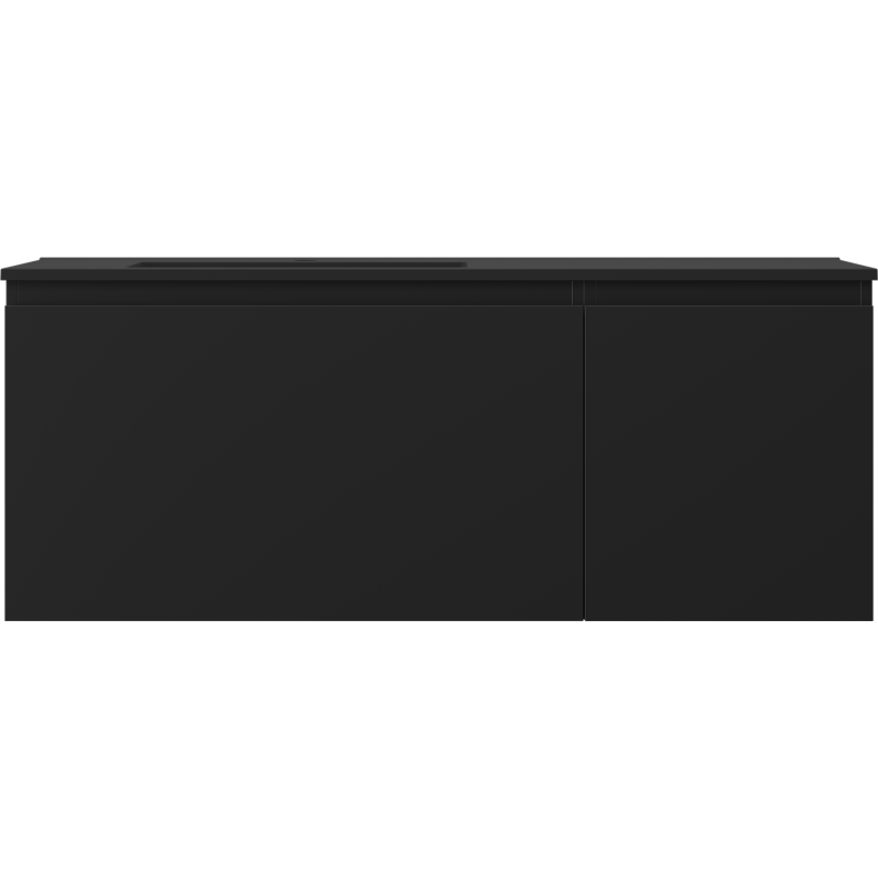 Mexen Orio mobile bagno 120 cm con lavabo Otis sinistro, 1S, 1D, nero opaco - 91A13-12047-3-BBFF71-W18L71