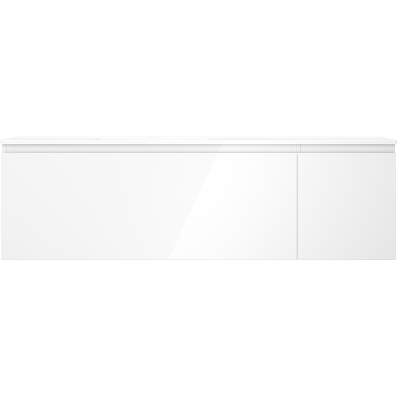 Mexen Orio gabinete de baño 160 cm con lavabo Otis izquierdo, 1S, 1D, blanco brillo - 91A13-16047-3-BBFF00-W18L00