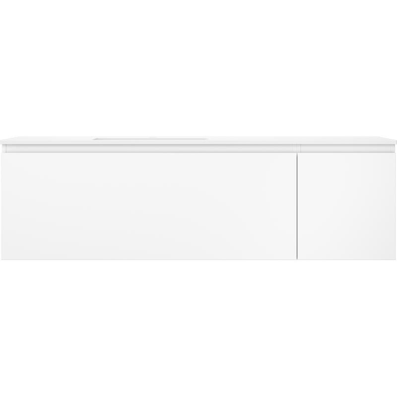 Mexen Orio mueble de baño de 160 cm con lavabo Otis izquierdo, 1S, 1D, blanco mate - 91A13-16047-3-BBFF01-W18L01