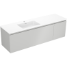 Mexen Orio Badezimmerschrank 160 cm mit linkem Waschbecken Otis, 1S, 1D, grau matt/weiß matt - 91A13-16047-3-BBFF62-W18L01