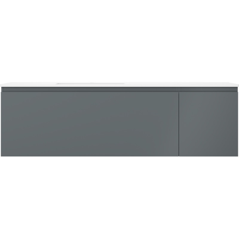 Mexen Orio armoire de salle de bain 160 cm avec lavabo Otis gauche, 1S, 1D, graphite mat/blanc mat - 91A13-16047-3-BBFF66-W18L01