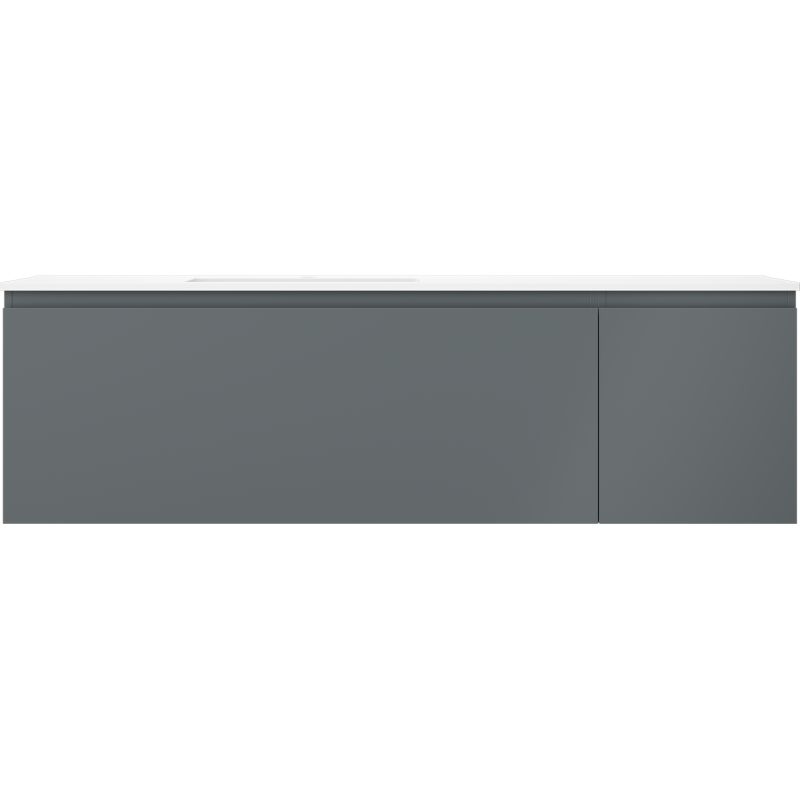 Mexen Orio badkamerkast 160 cm met wastafel Otis links, 1S, 1D, grafiet mat/wit mat - 91A13-16047-3-BBFF66-W18L01