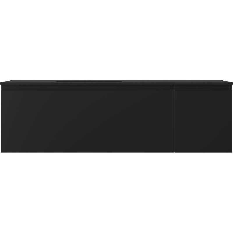 Mexen Orio badkamerkast 160 cm met wastafel Otis links, 1S, 1D, zwart mat - 91A13-16047-3-BBFF71-W18L71