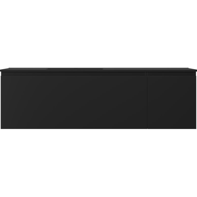 Mexen Orio gabinete de baño 160 cm con lavabo Otis izquierdo, 1S, 1D, negro mate - 91A13-16047-3-BBFF71-W18L71