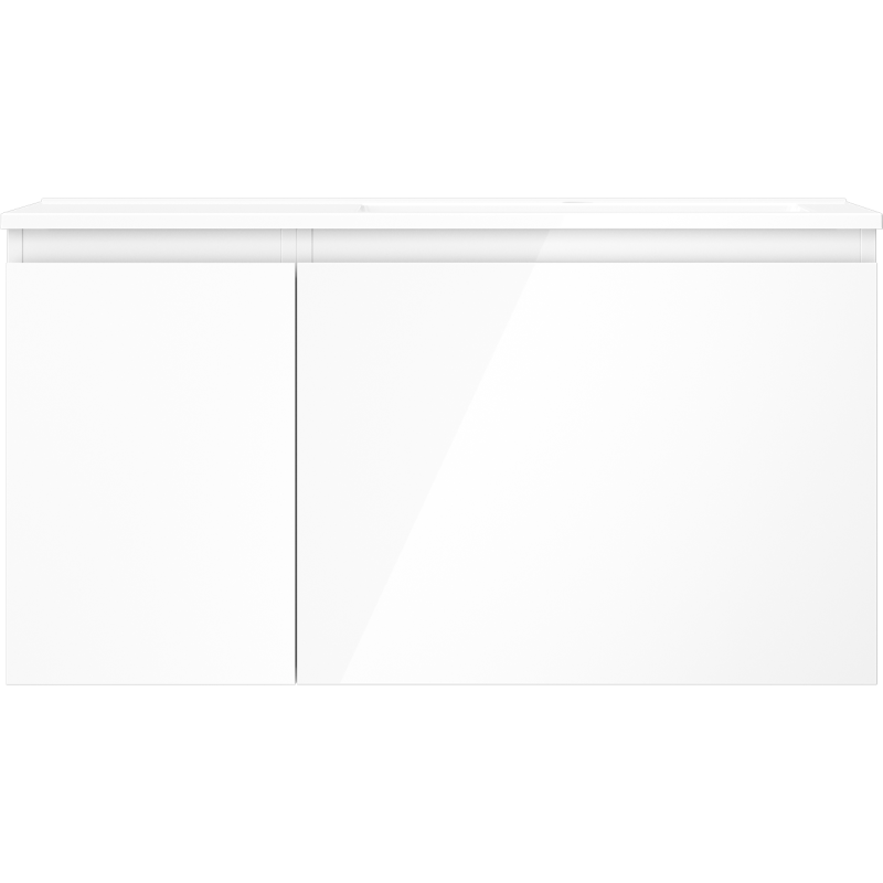 Mexen Orio mobile da bagno 90 cm con lavabo Otis a destra, 1S, 1D, bianco lucido - 91A13-09047-3-BBFF00-W18P00