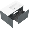 Mexen Orio meuble lavabo 90 cm avec vasque Otis à droite, 1S, 1D, graphite mat/blanc mat - 91A13-09047-3-BBFF66-W18P01