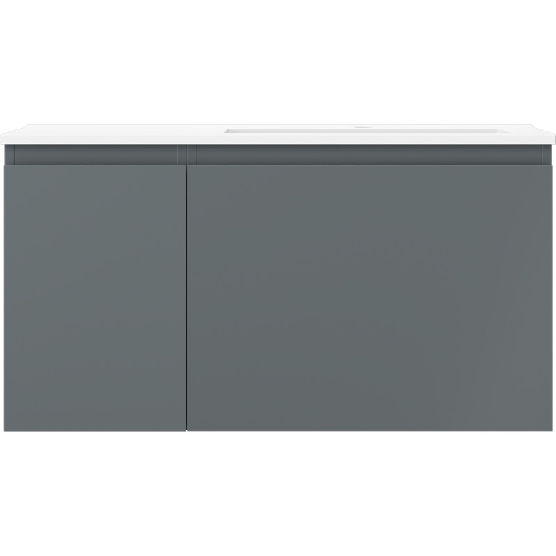 Mexen Orio 90 cm Badezimmerunterschrank mit Waschbecken Otis rechts, 1S, 1D, grafit matt/weiß matt