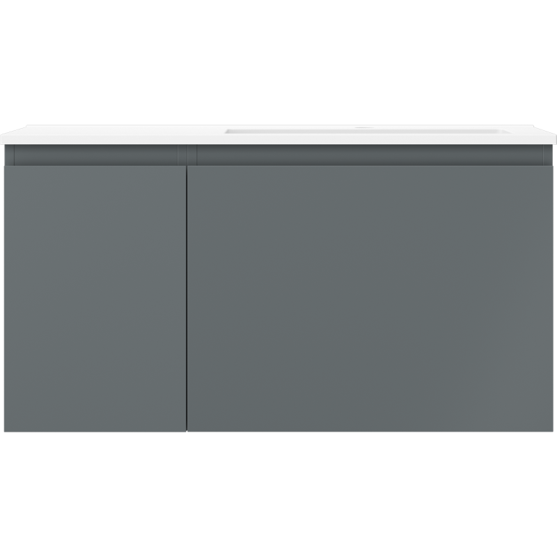 Mexen Orio meuble lavabo 90 cm avec vasque Otis à droite, 1S, 1D, graphite mat/blanc mat - 91A13-09047-3-BBFF66-W18P01