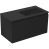 Mexen Orio bathroom cabinet 90 cm with right Otis sink, 1S, 1D, black matte - 91A13-09047-3-BBFF71-W18P71