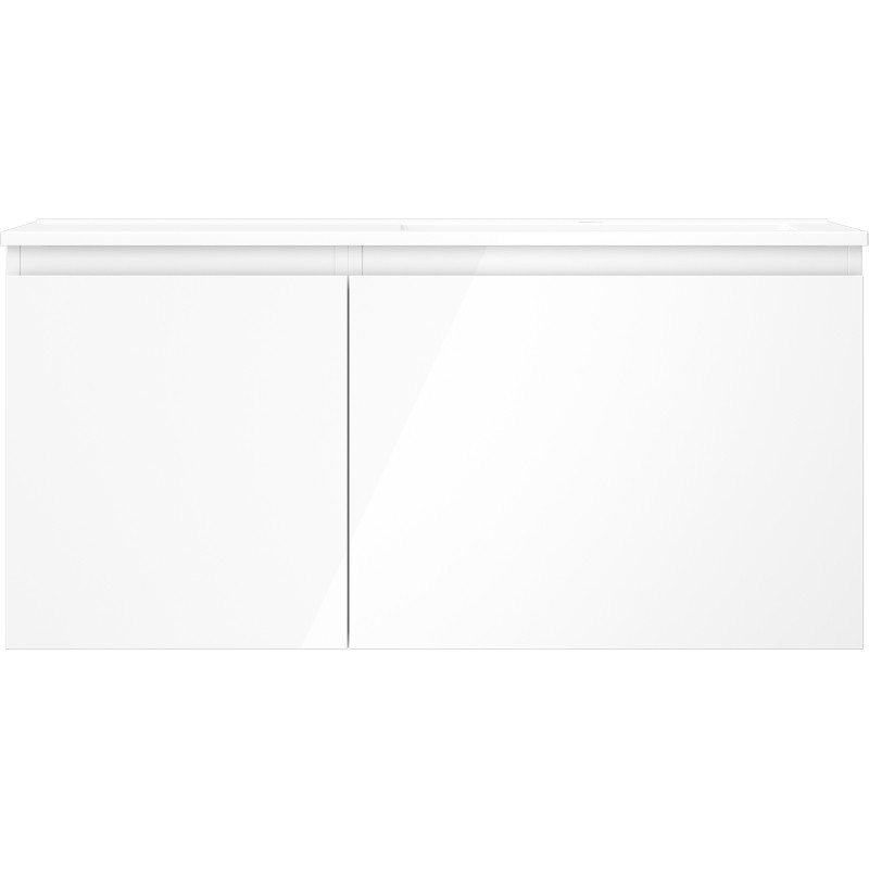 Mexen Orio meuble de salle de bain 100 cm avec lavabo Otis à droite, 1S, 1D, blanc brillant - 91A13-10047-3-BBFF00-W18P00
