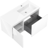 Mexen Orio mobile da bagno 100 cm con lavabo Otis a destra, 1S, 1D, bianco lucido - 91A13-10047-3-BBFF00-W18P00