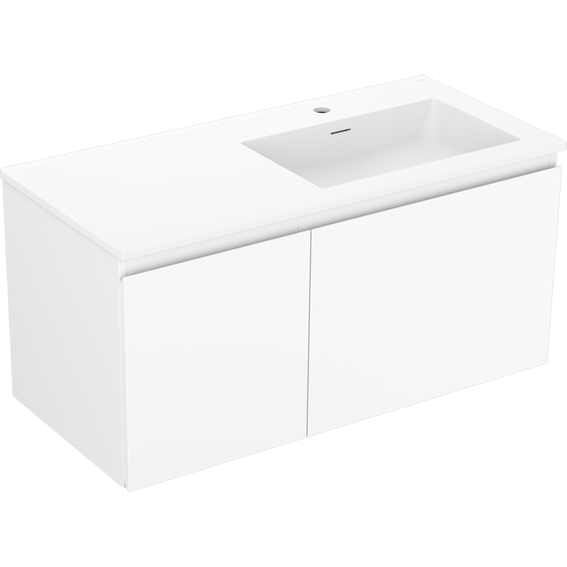 Mexen Orio mobile da bagno 100 cm con lavabo Otis destro, 1S, 1D, bianco opaco - 91A13-10047-3-BBFF01-W18P01