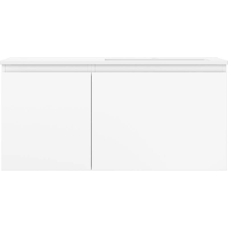 Mexen Orio Badezimmerschrank 100 cm mit Waschbecken Otis rechts, 1S, 1D, weiß matt - 91A13-10047-3-BBFF01-W18P01