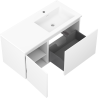 Mexen Orio 100 cm Bathroom Cabinet with Otis Right Sink, 1 Drawer, 1 Door, Matte White - 91A13-10047-3-BBFF01-W18P01