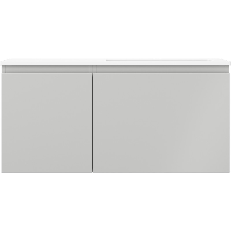Mexen Orio meuble de salle de bain 100 cm avec lavabo Otis à droite, 1S, 1D, gris mat/blanc mat - 91A13-10047-3-BBFF62-W18P01